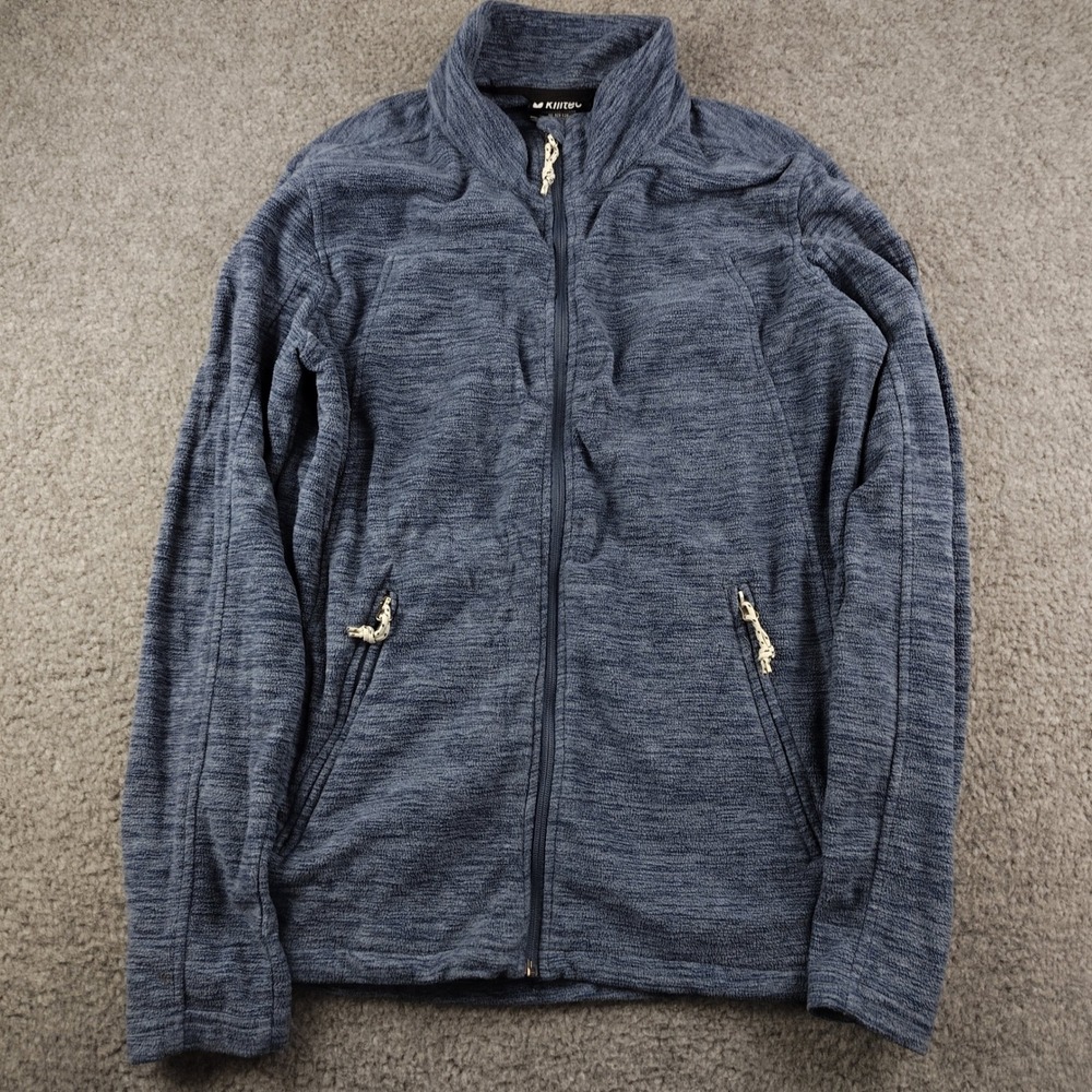 Killtec Jacket Mens Small Full Zip Blue Marled Fleece Mock Neck EUC
